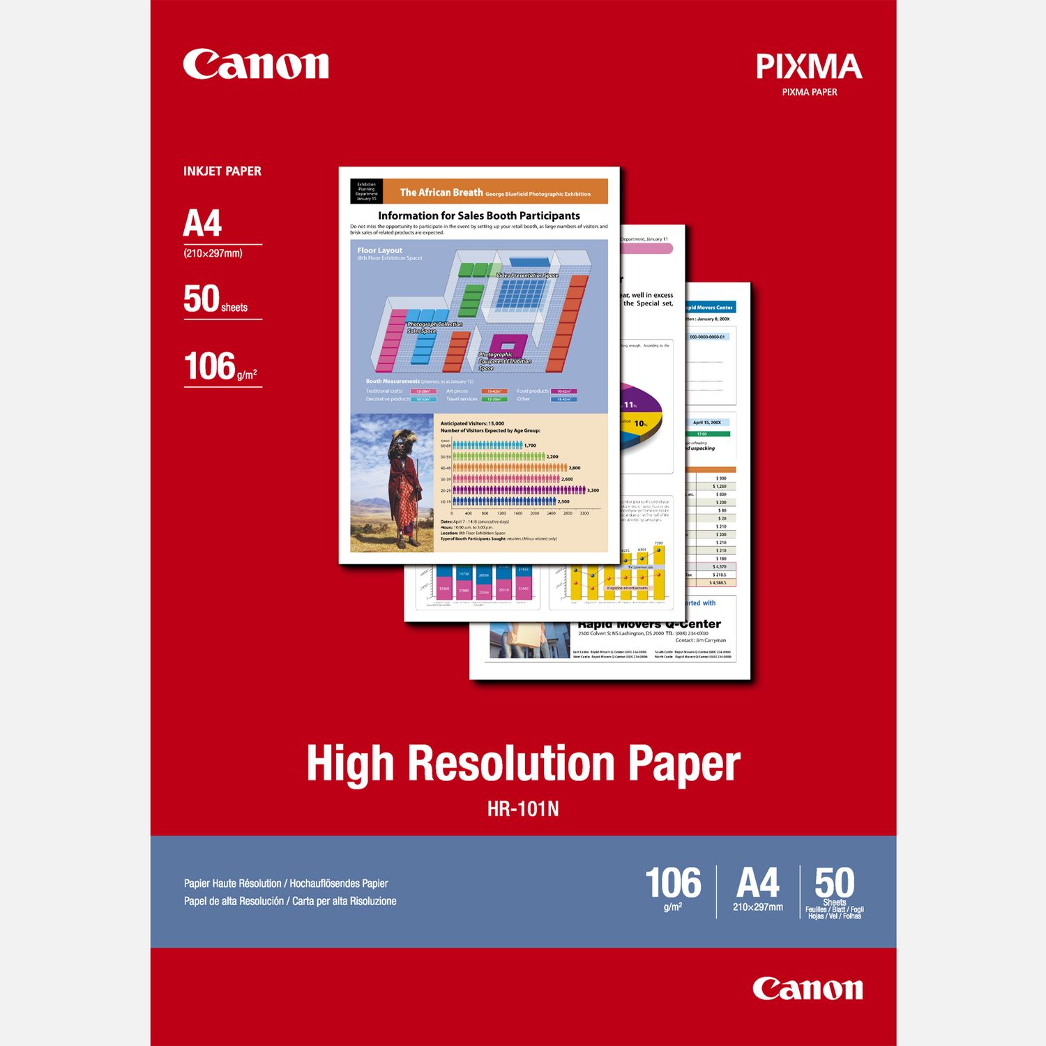 Papier haute résolution A4 Canon HR-101N - 50 feuilles