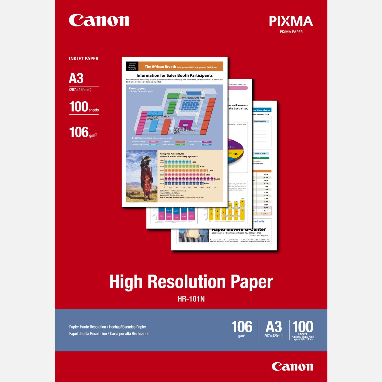 Papier haute résolution A3 Canon HR-101N - 100 feuilles
