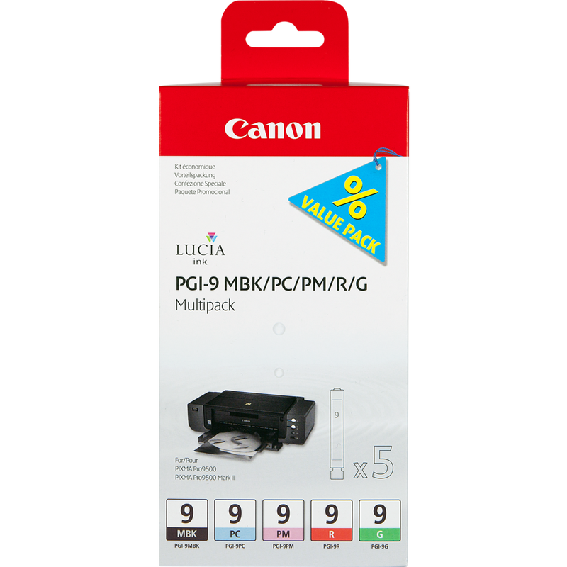 Canon PGI-9 MBK/PC/PM/R/G 5 Ink Cartridge Multipack