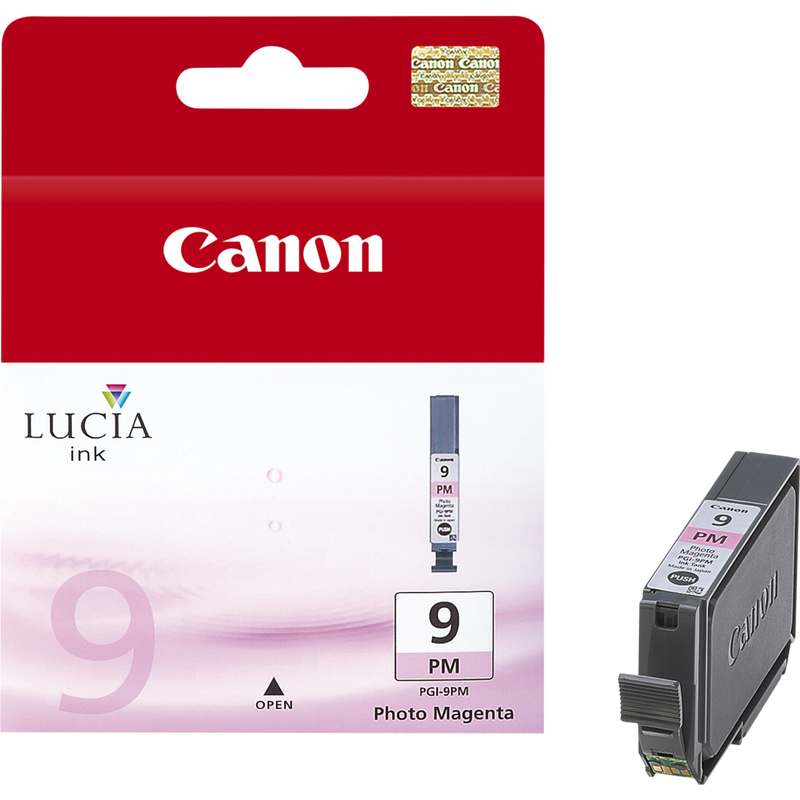 Canon PGI-9PM Photo Magenta Ink Cartridge Product Front View with Cartridge