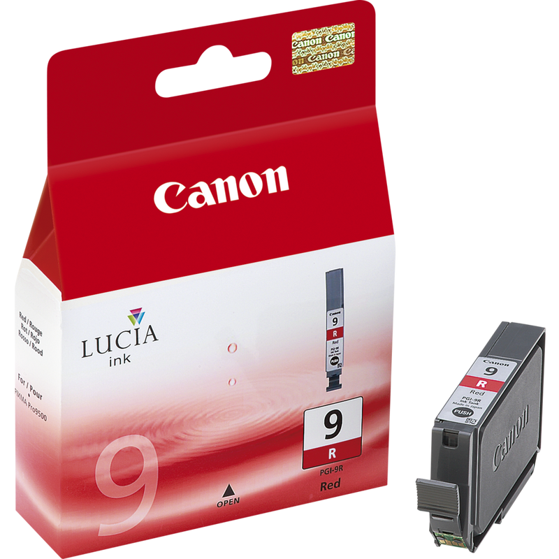 Canon PGI-9R Red Ink Cartridge Product Right View with Cartridge