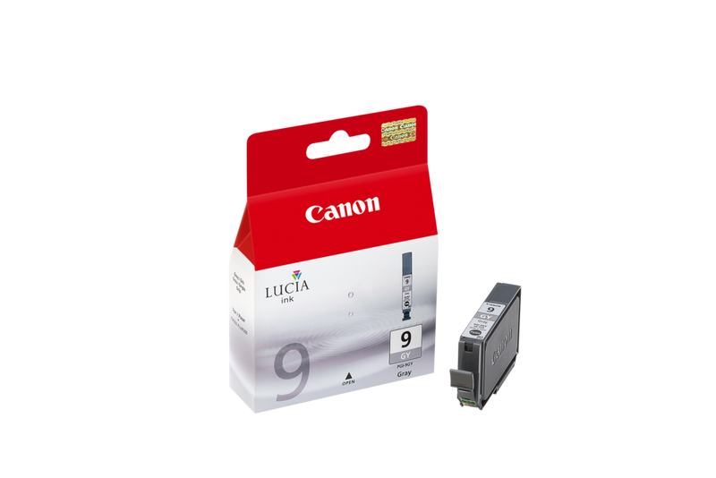 Canon PGI-9GY Grey Ink Cartridge Product Right View with Cartridge
