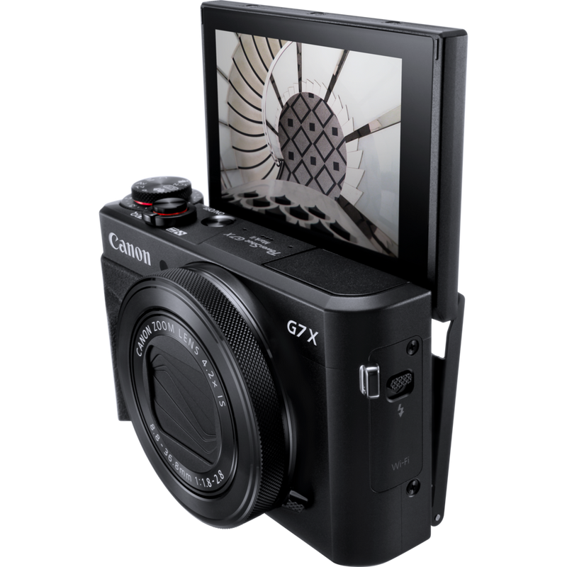 Canon PowerShot G7 X Mark II Produkt Sett fra høyre med fokus på funksjonsknapper