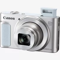 Canon PowerShot SX620 HS: plata Producto Vista frontal con el flash abierto