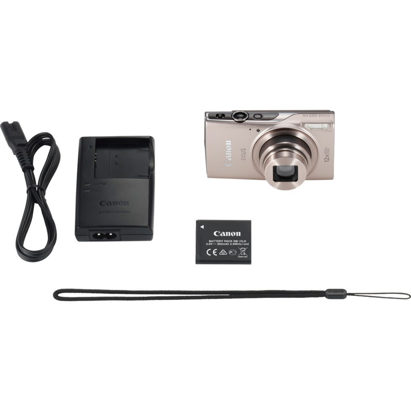 Canon IXUS 285 HS - Prata Produto conteúdo da caixa