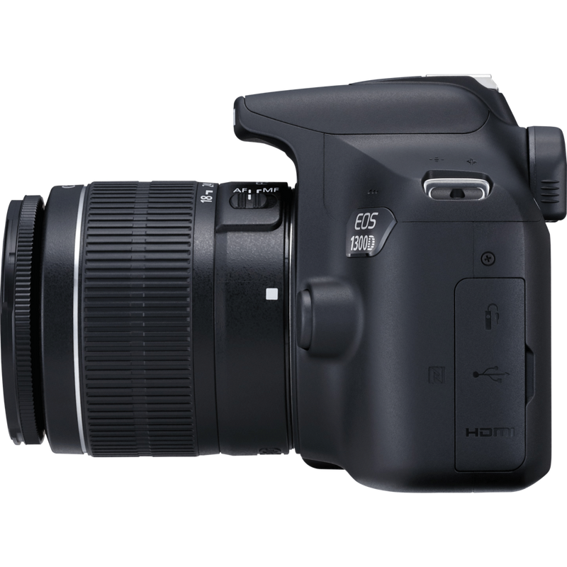 Canon EOS 1300D Black + EF-S 18-55mm III Lens + Shoulder Bag + SD Card Product Right View