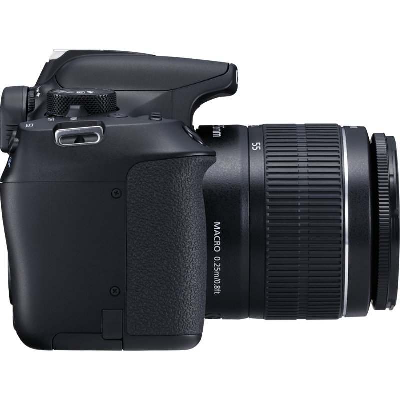 Canon EOS 1300D Black + EF-S 18-55mm III Lens + Shoulder Bag + SD Card Product Left View