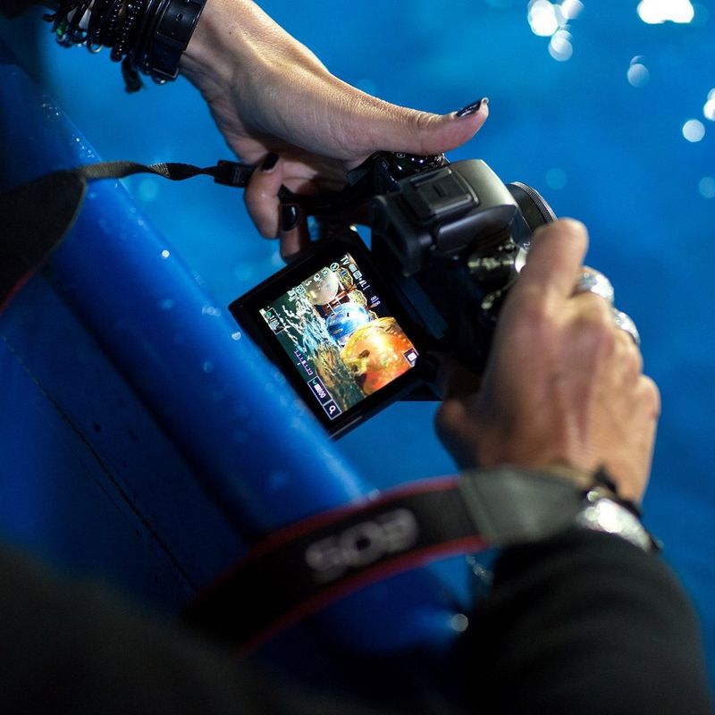 Canon EOS M5 Black body Using the Camera by the Water Feature