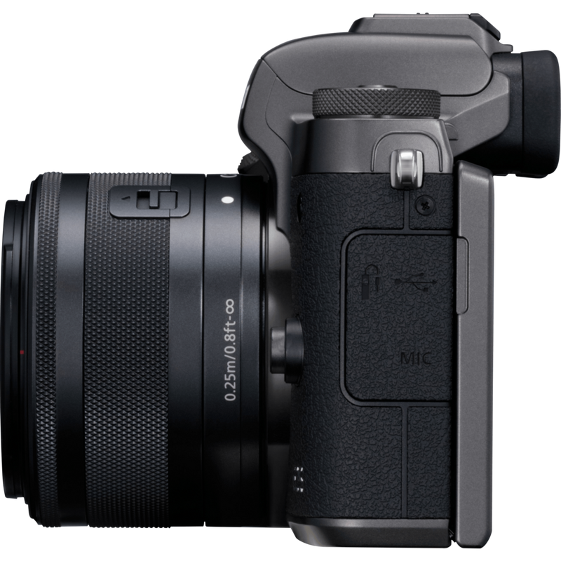 Canon EOS M5 + EF-M 15-45mm f/3.5-6.3 IS STM Produits Vue de gauche