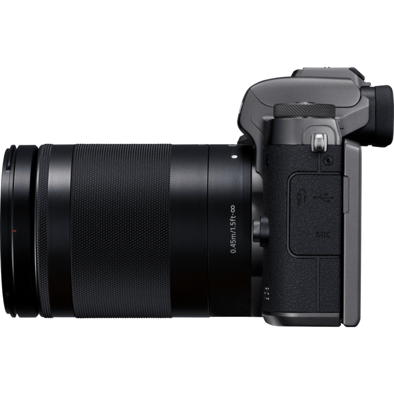 Canon EOS M5 + EF-M 18-150mm f/3.5-6.3 IS STM Produits Vue de gauche
