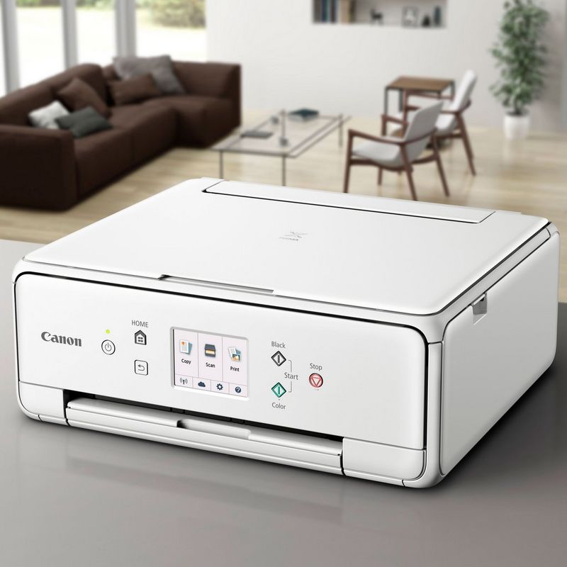 Printers and Scanners :: All In One Inkjet Printers :: CANON ALL IN ONE  INKJET PHOTO TS6051 WHITE, A4, 5-INKS, PRINT, SCAN, COPY, CLOUD, 4800X1200,  15.0IPM(B),10.0IPM(C), TOUCH SCREEN, DUPLEX, WIFI, USB