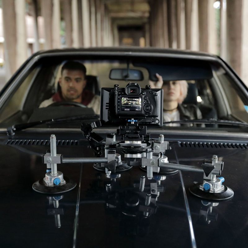 Canon EOS 5D Mark IV Body with Canon Log Camera Attached To Car Bumper Shooting Video Of Driver