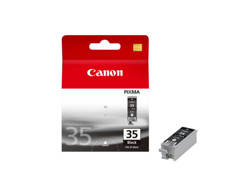 Canon PGI-35BK Black Ink Cartridge Product Front View with Cartridge