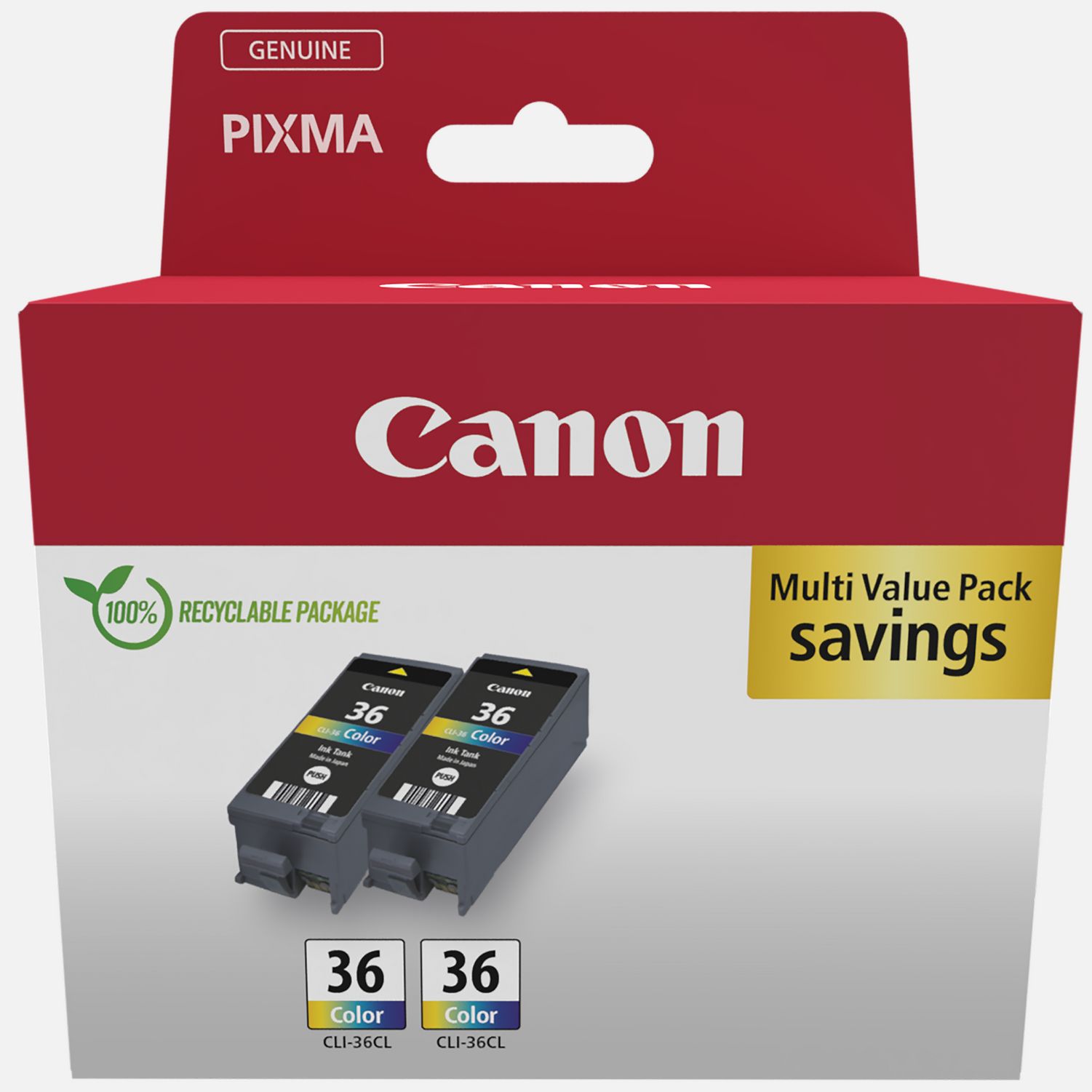 Image of Canon cartuccia Inkjet colore C/M/Y CLI-36 (confezione doppia)