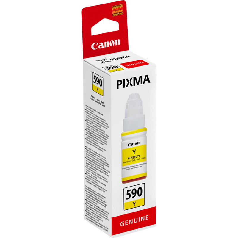 Bouteille d'encre jaune Canon GI-590 Produits Vue de gauche