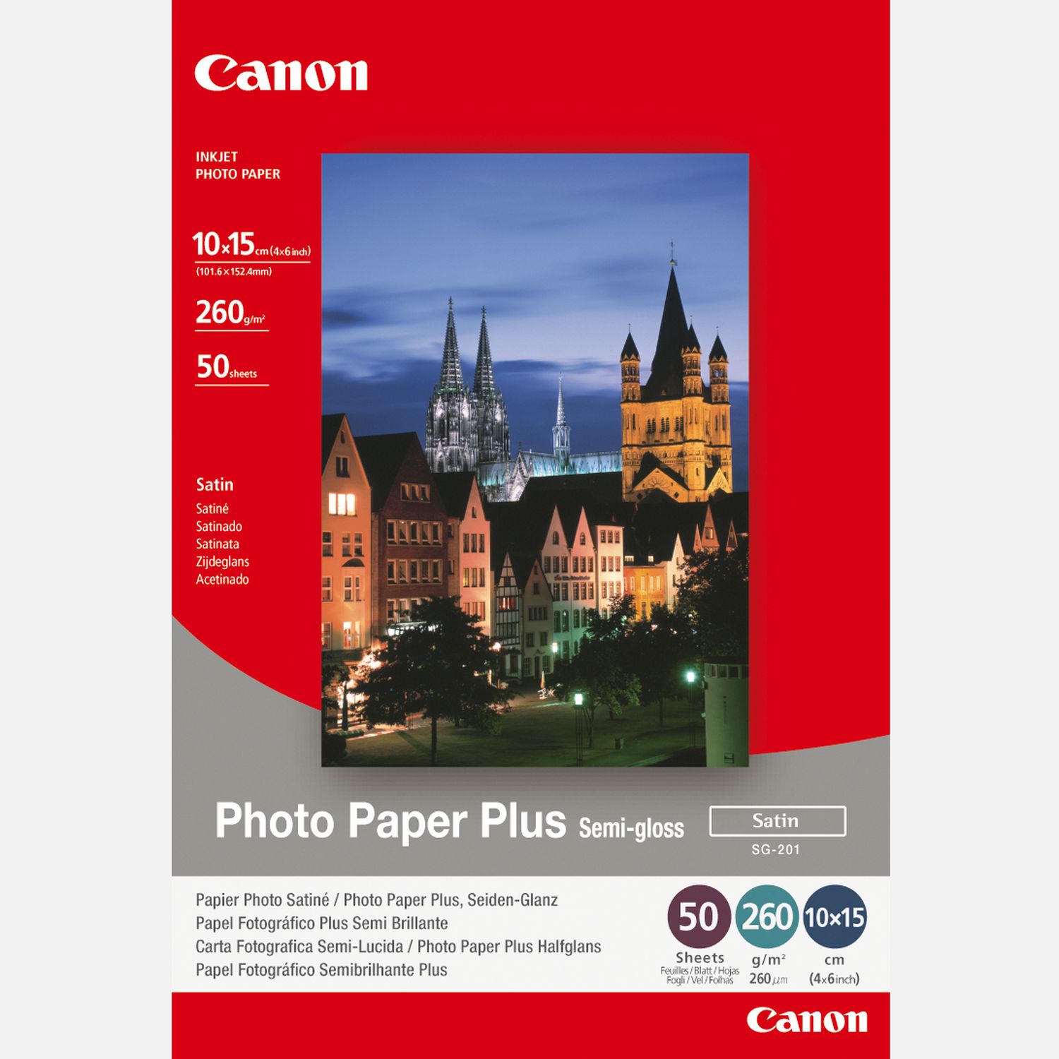 Papier photo semi-brillant extra Canon SG-201 4 × 6 po (10 × 15 cm)- 50 feuilles