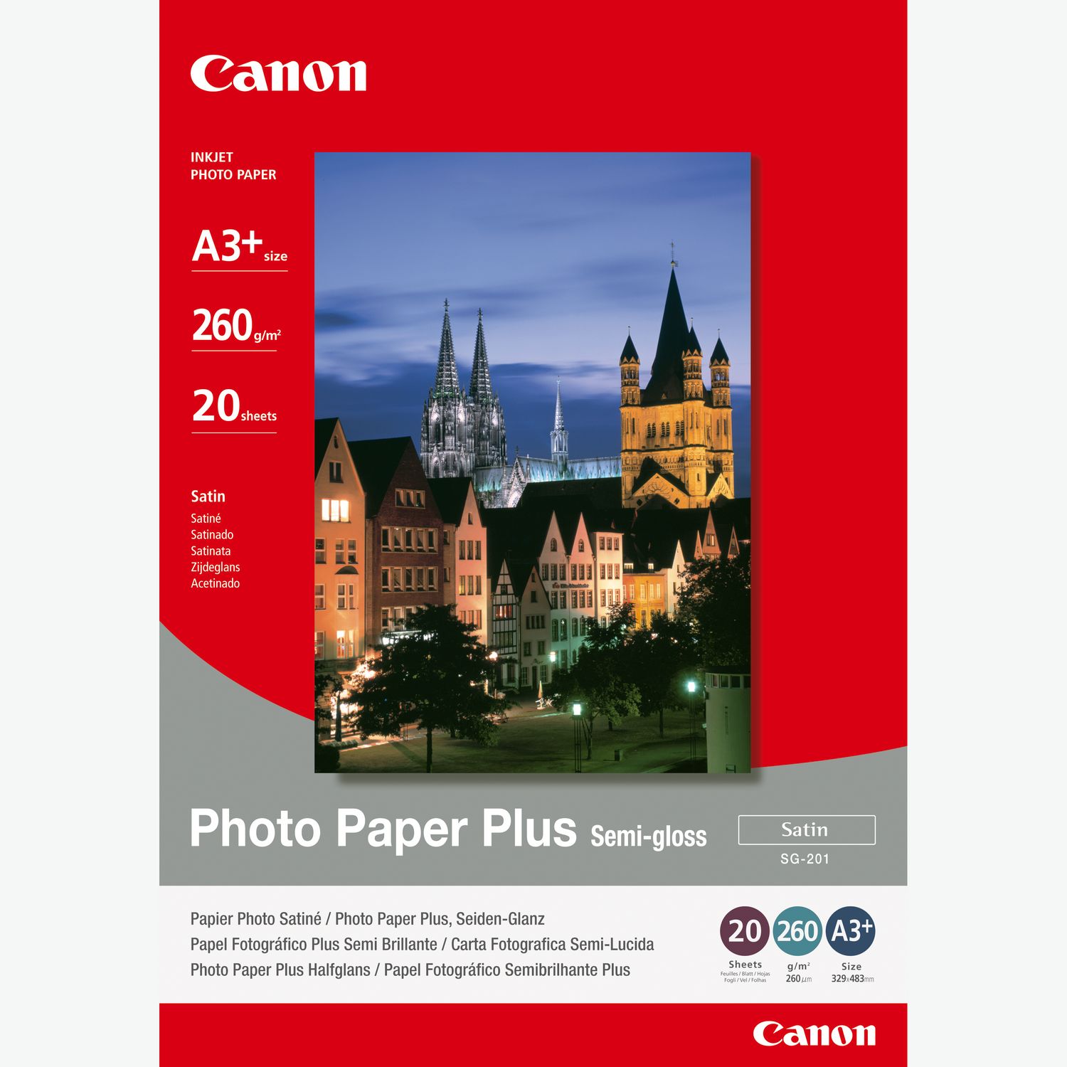 Carta fotografica Canon Plus Semi-gloss SG-201 A3 - 20 fogli in Carta  fotografica — Canon Italia Store