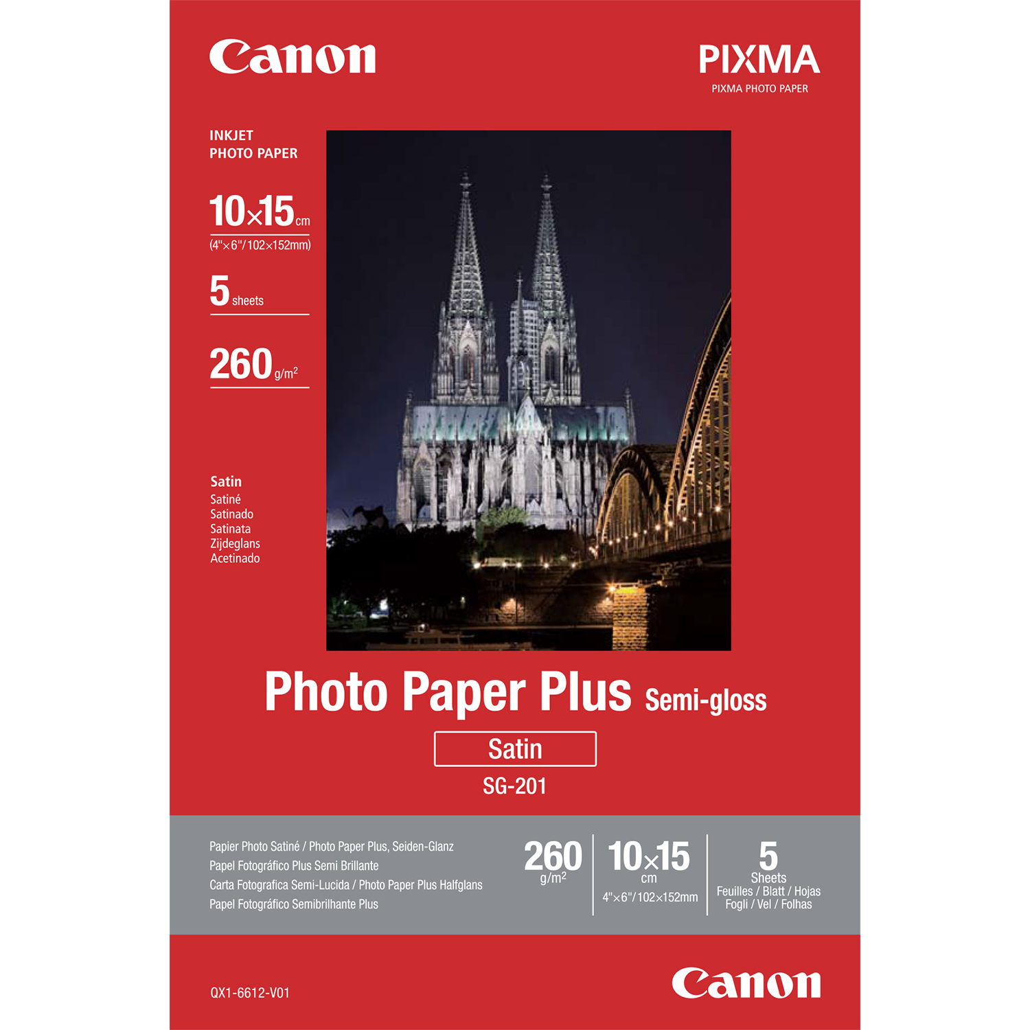 Canon SG201 SemiGloss Photo Paper Plus 10x15cm 5 Sheets — Canon OY