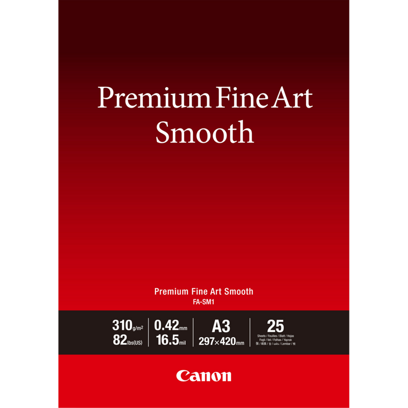 Canon FA-SM1 Premium Fine Art Smooth Paper A3 - 25 Sheets Product Front View