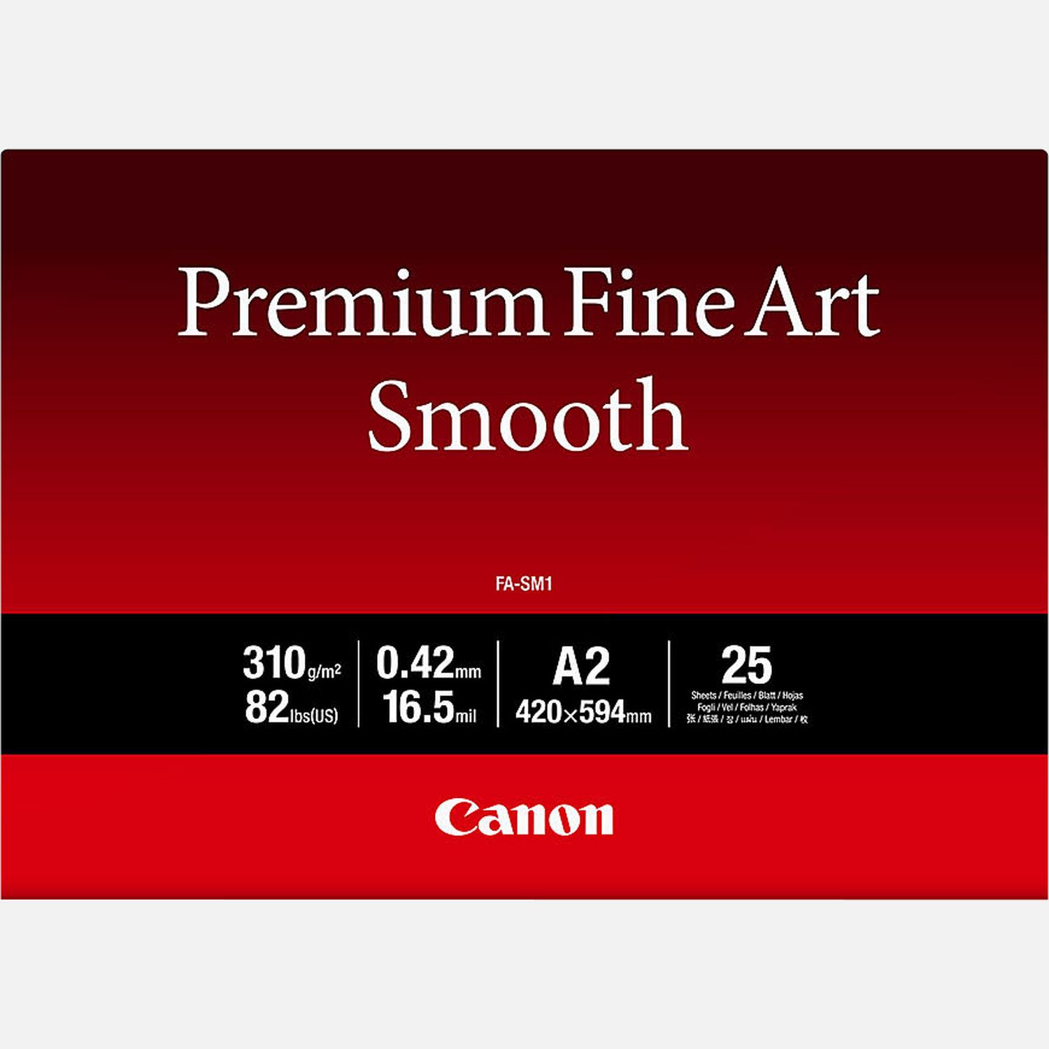Papier A2 beaux-arts lisse Premium Canon FA-SM1 - 25 feuilles