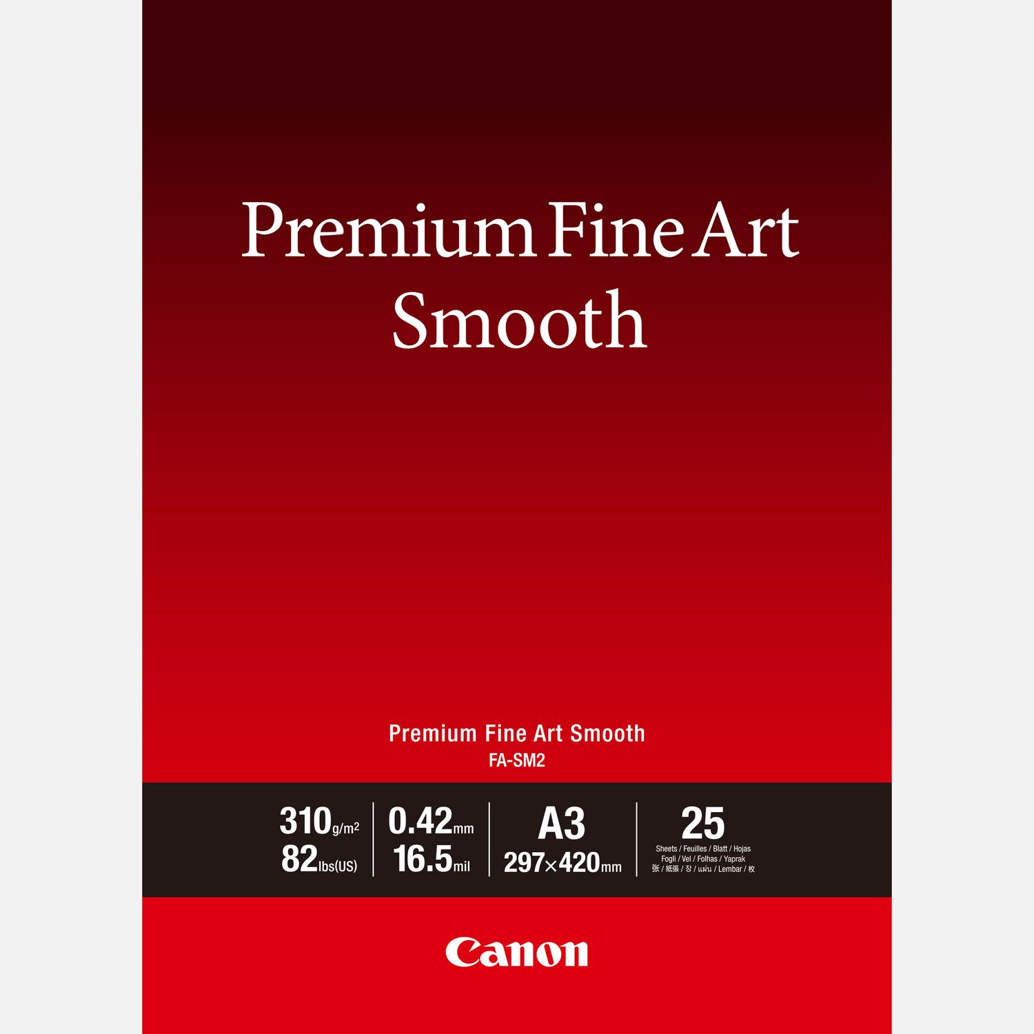 Papier A3 beaux-arts lisse Premium Canon FA-SM2 - 25 feuilles