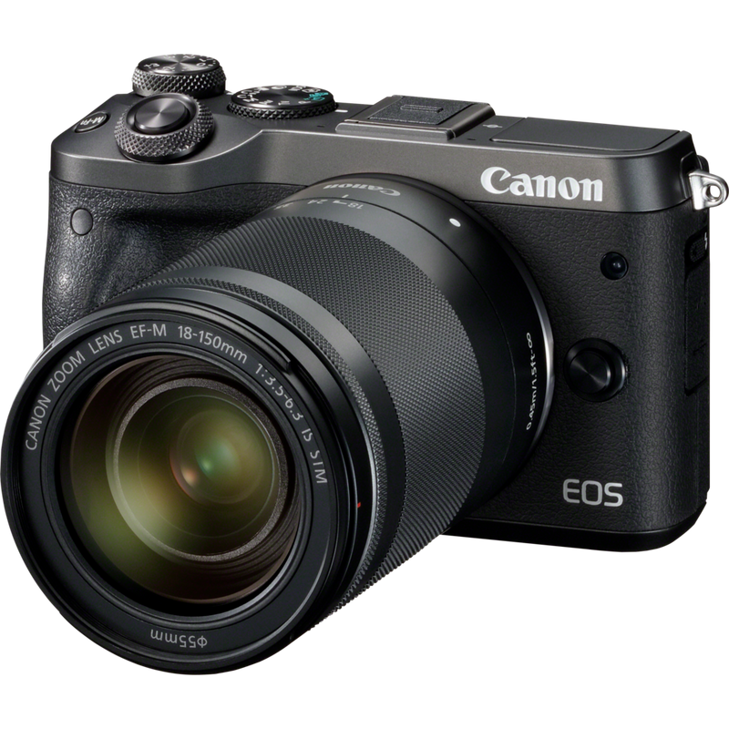 Canon EOS M6 + objectif EF-M 18-150mm IS STM- noir Produits Vue diagonale