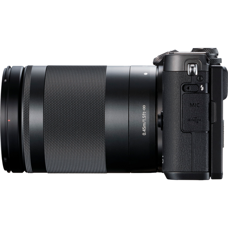 Canon EOS M6 + objectif EF-M 18-150mm IS STM- noir Produits Vue de gauche