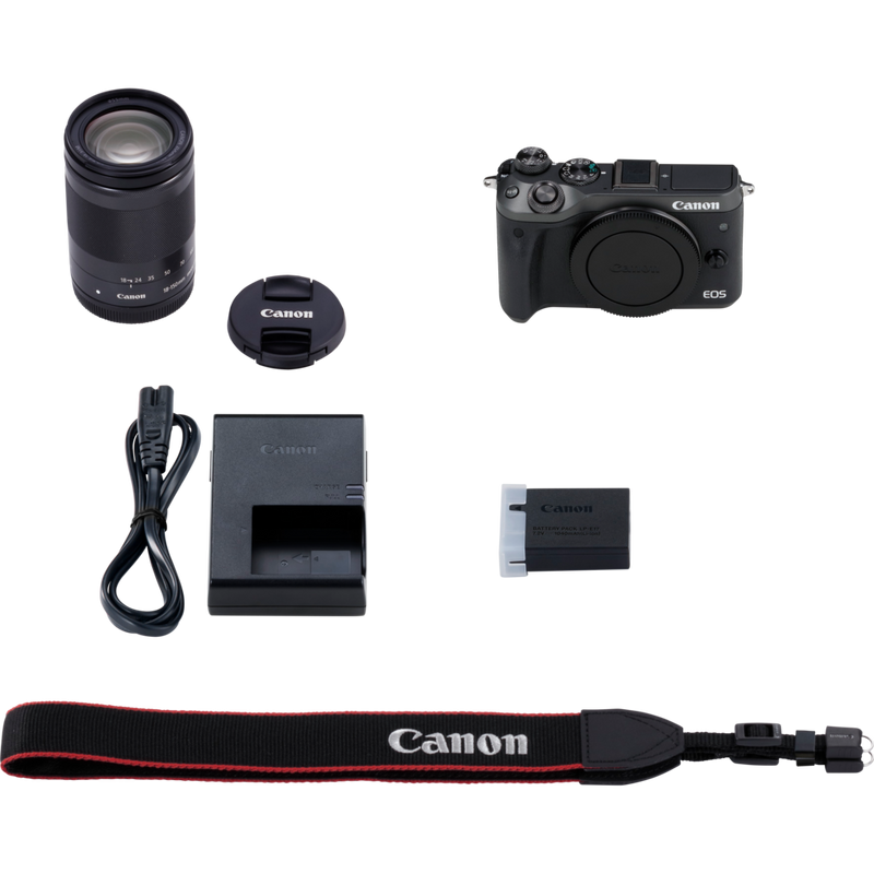 Canon EOS M6 + objectif EF-M 18-150mm IS STM- noir Produits Contenu de la boîte