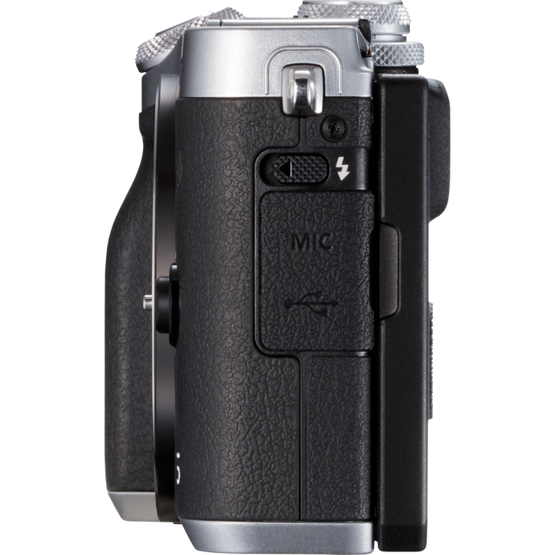 Canon EOS M6 Silver + EF-M 15-45mm IS STM Lens + EF-M 55-200mm IS STM Lens Graphite Product Left View