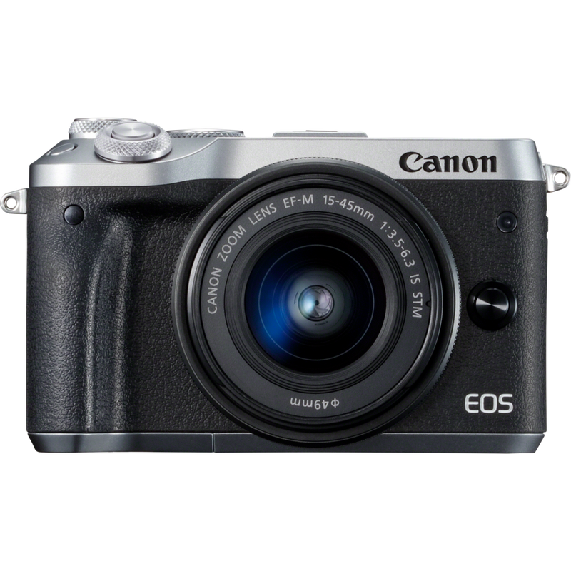 Canon EOS M6 + objectif EF-M 15-45mm IS STM argent Produits Vue avant
