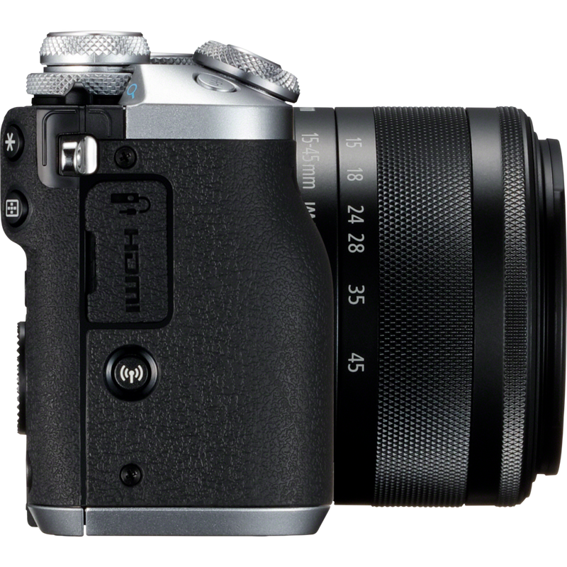 Canon EOS M6 + objectif EF-M 15-45mm IS STM argent Produits Vue de droite