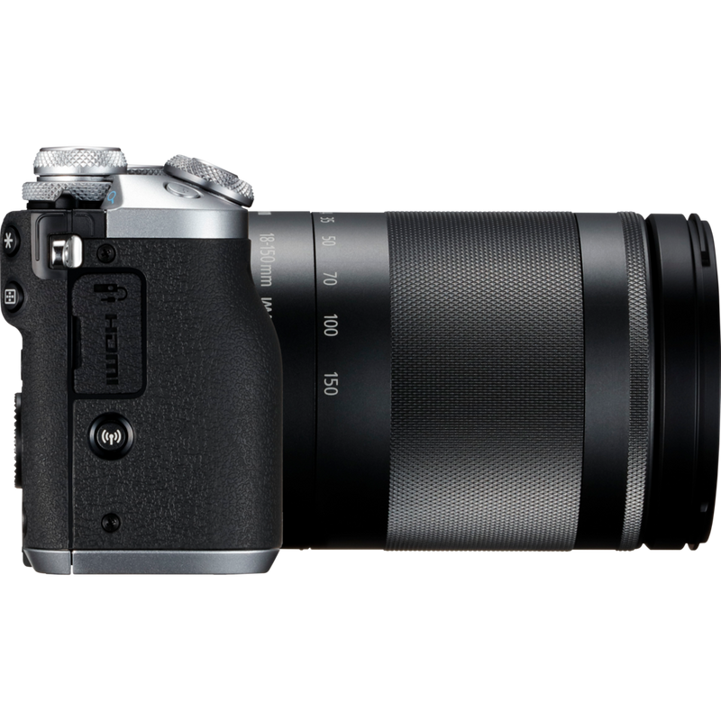 Canon EOS M6 Silver + EF-M 18-150mm IS STM Lens Black Product Right View
