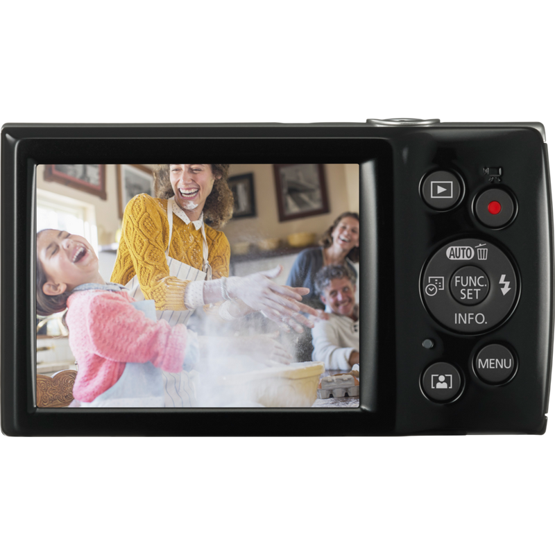 Canon IXUS 185 - Black Product back view with photo on the screen