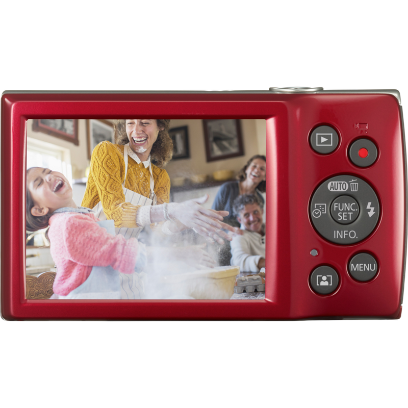 Canon IXUS 185 - Red Product back view with photo on the screen