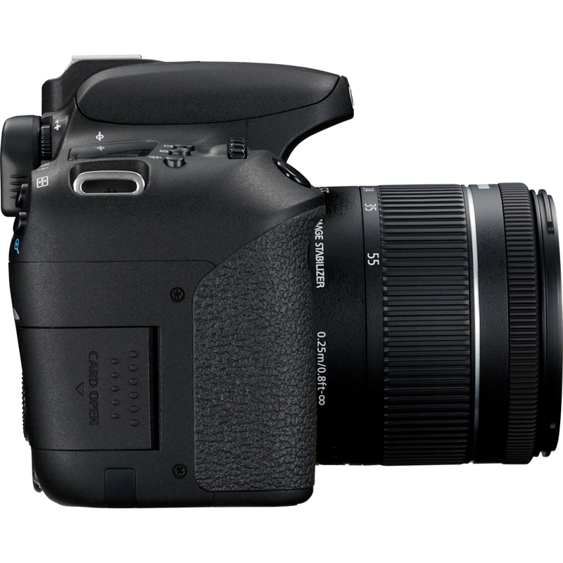 Canon EOS 77D + 18-55 IS STM Lens Product Left View