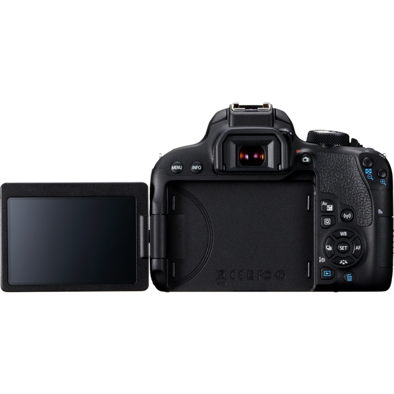 Canon EOS 800D + EF-S 18-55 IS STM Lens Produkt Set bagfra med åben skærm