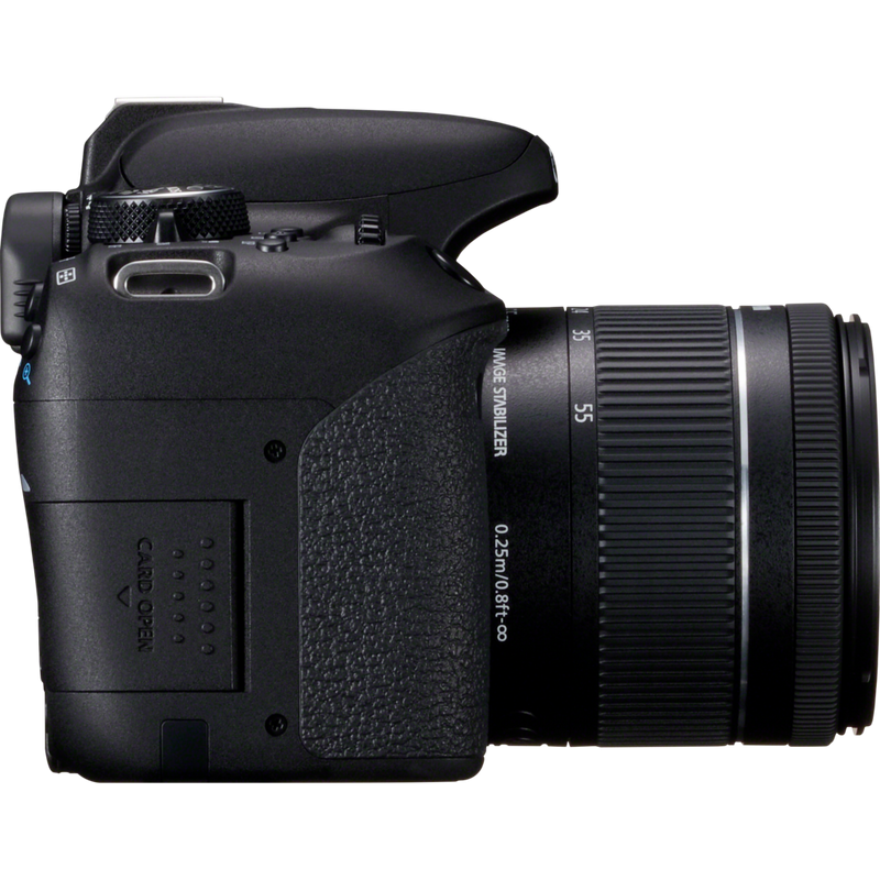 Canon EOS 800D + EF-S 18-55 IS STM Lens Produkt Set fra venstre