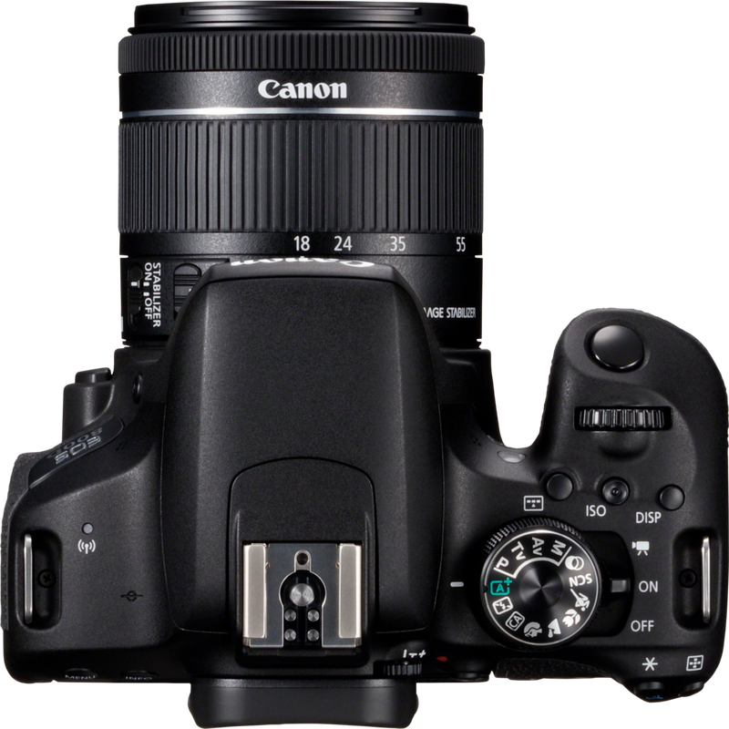 Canon EOS 800D + EF-S 18-55 IS STM Lens Produkt Set ovenfra