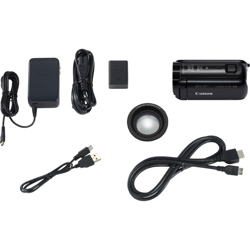 Canon LEGRIA HF R88 Black Product What's in the Box Components