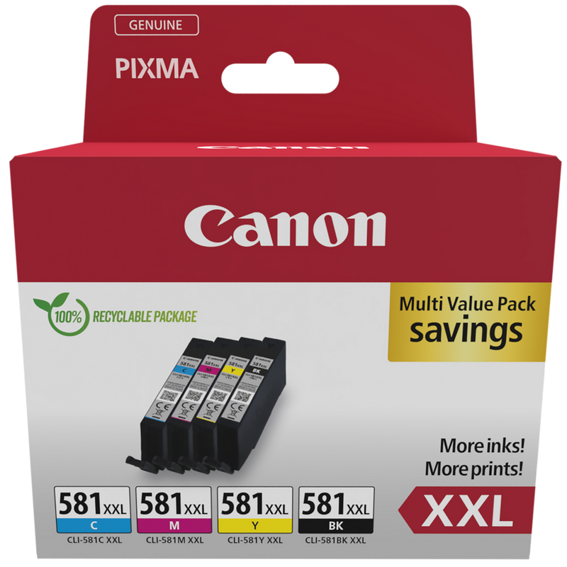 Canon CLI-581XXL BK/C/M/Y High Yield Ink Cartridge Multi Pack