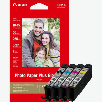Image of Canon CLI-581XL BK/C/M/Y High Yield Ink Cartridge + Photo Paper Value Pack