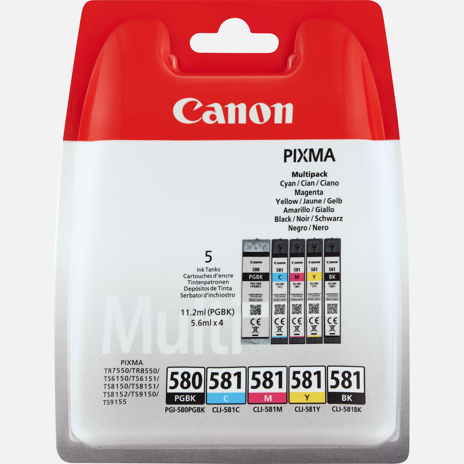 Canon CLI-551 Genuine/originale 5 Cartucce d'Inchiostro per Canon Pigmento Nero impostazione UK 