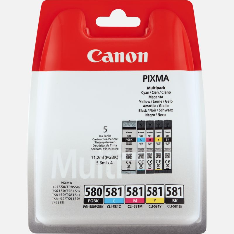 Opwekking vos vrijgesteld Canon PGI-580BK/CLI-581 BK/C/M/Y-pigmentinktcartridge Multipack — Canon  Belgie Store
