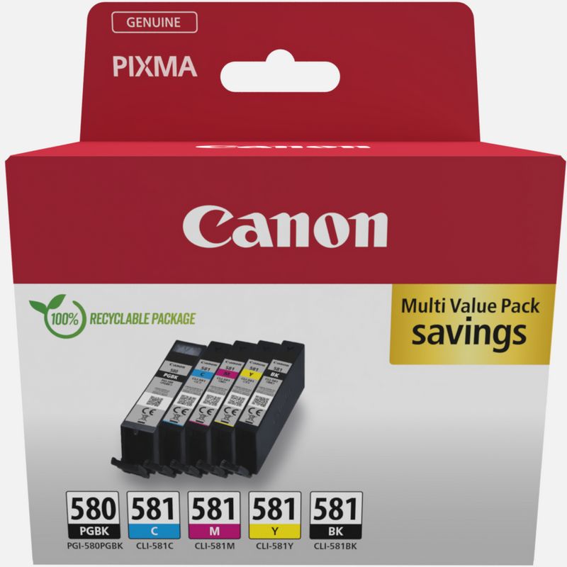 ✓ Pack 5 Cartouches compatibles CANON PGI-580 CLI-581 XXL couleur