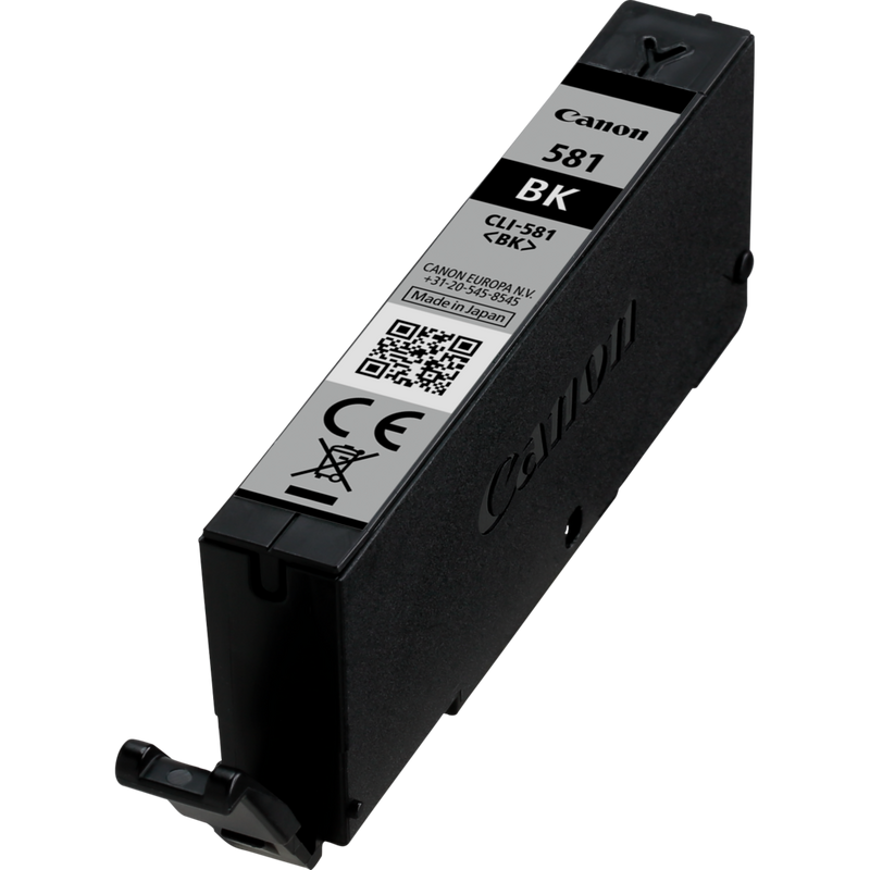 Canon PGI-580BK/CLI-581 BK/C/M/Y Pigment + Ink Cartridge Multi Pack Product Front view black cartridge