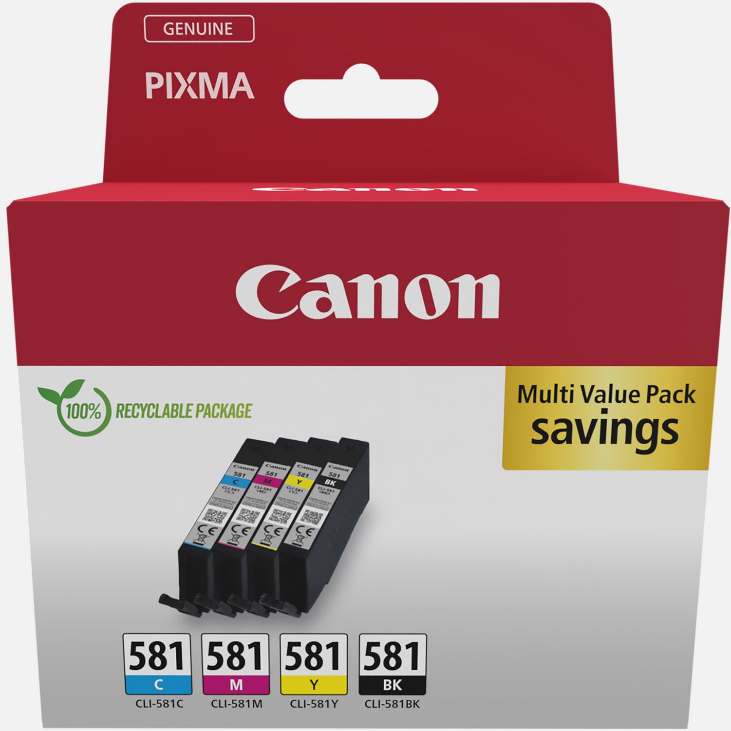 Multipack de cartouches d'encre Canon CLI-581 BK/C/M/Y