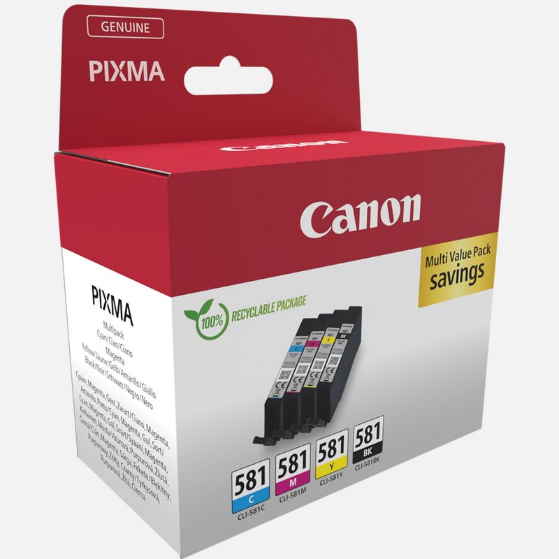 Acheter Marque propre Canon CLI-581BK/C/M/Y Cartouche d'encre 4 couleurs  Multipack Grande capacité ?