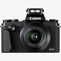 Canon PowerShot G1 X Mark III Product Front view with flash open