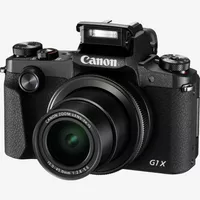Canon PowerShot G1 X Mark III Product Front view with flash open