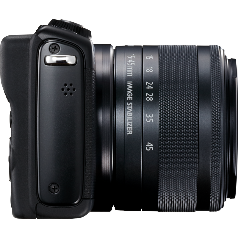 Canon EOS M100 Black + EF-M 15-45mm f/3.5-6.3 IS STM Lens Black Product Right View